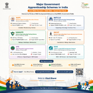 Major Government Apprenticeship Schemes in India